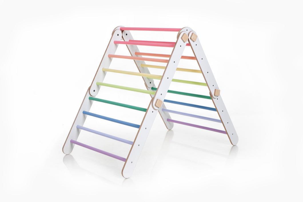 Pastel Rainbow color Transformable Pikler triangle and arch