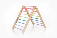 Load image into Gallery viewer, Pastel Rainbow color Transformable Pikler triangle and arch set
