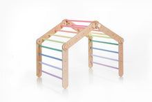 Load image into Gallery viewer, Pastel Rainbow color Transformable Pikler triangle and arch set
