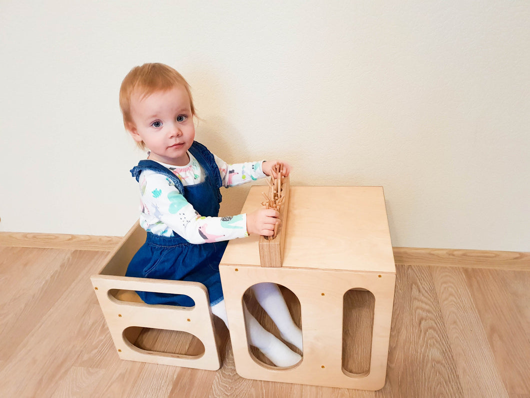 Montessori Cube Chair Set, Cube Chair and Table Set, Montessori Cube Table, Montessori Furniture